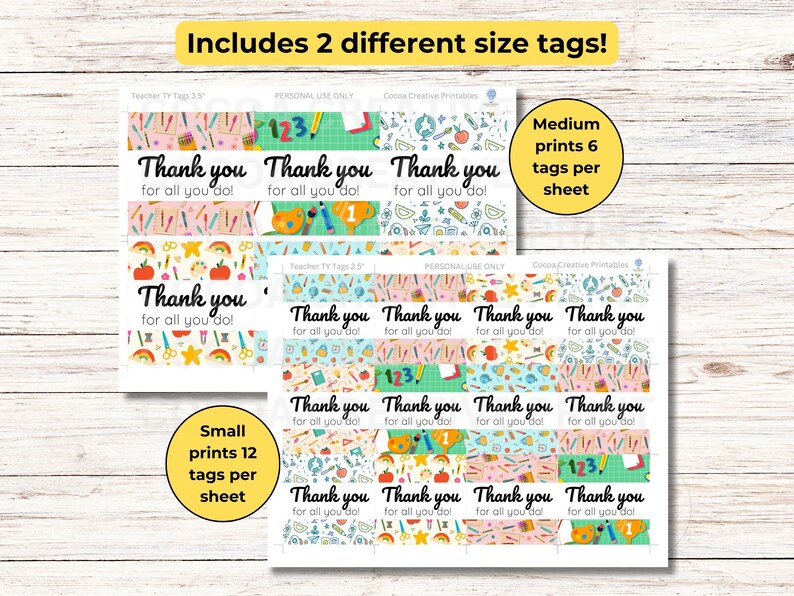 Teacher Gift Tags Printable / Teacher Appreciation Week Gift Tags ...