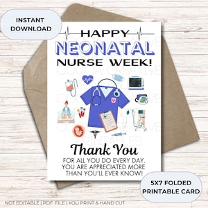 NICU Nurse Week Card | NICU Nurse Week printable | NICU Nurse Week | nicu Nurse Thank you card | Digital Download | Neonatal Nurse Week