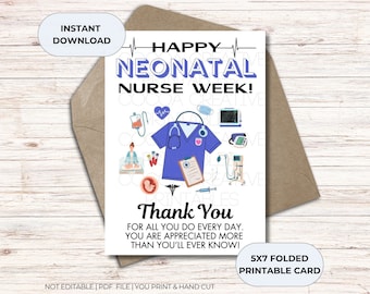 NICU Nurse Week Thank You Card | Printable Gift (Digital Download)