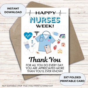 Carte imprimable 5 x 7 Happy Nurses Week | de remerciement pour la semaine nationale des infirmières | de remerciements de la semaine des infirmières et infirmiers de Zazzle.be Liste d'envies Vous avez des idées ? Carte Semaine des infirmières et infirmiers à imprimer