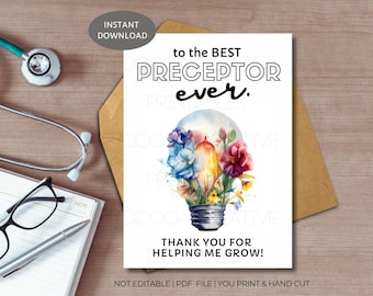 Preceptor Thank You Card | Preceptor Appreciation | Nurse Instructor Appreciation | Clinical Instructor Gift | Printable Card | Precept Card