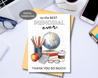 Principal Thank You Card | Best Principal Ever (Printable PDF)