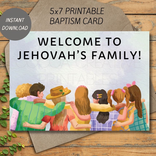 JW Baptism Card | JW Baptism Gift Card | JW Printables | Card for jw Brother and Sister | Baptism printable Card | Digital Download