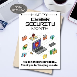 Cyber Security Month Card | Cybersecurity Card | Tech Support | IT Professional Card | Information Tech | Cybersecurity | Security Engineer