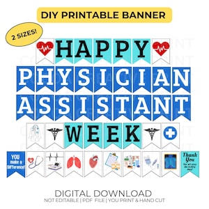 Physician Assistant Week Banner | Physician Assistant Banner / PA Week decoration | PA Banner | PA Week Banner | Printable Banner