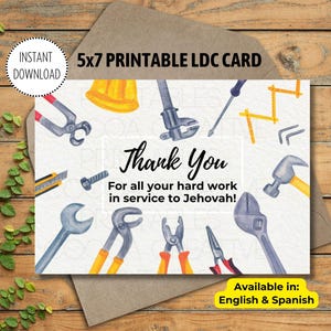 Cartão imprimível JW LDC | ldc Obrigado | Download digital | jw Printables | LDC | Ramapo | Bethel | jw Gifts | Local Design Construction jw
