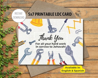 JW LDC Printable Card | ldc Thank you | Digital Download | jw Printables | LDC | Ramapo | Bethel | jw Gifts | Local Design Construction jw