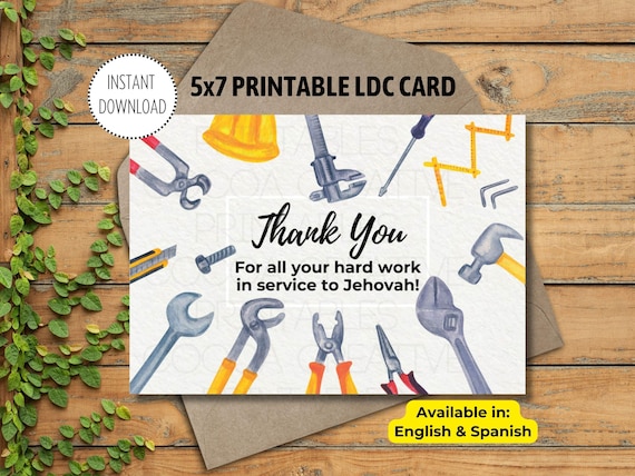JW LDC Printable Card | ldc Thank you | Digital Download | jw Printables | LDC | Ramapo | Bethel | jw Gifts | Local Design Construction jw