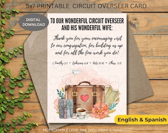 JW Circuit Overseer Thank You Card Printable | English & Spanish (Digital Download)