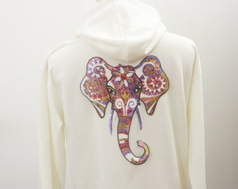 large sequined gorgeous elephant patch, iron on patch, embroidered patch, applique, iron on clothing labels,