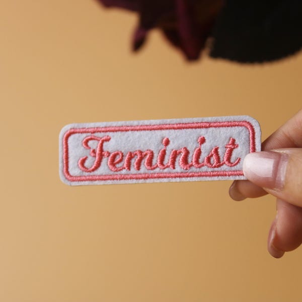 feminist patch, girl power patch, iron on patch, embroidered patch, applique, iron on clothing labels,