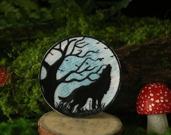 wolvenpatch, gehuilpatch, opstrijkbare patch, geborduurde patch, appliqué, opstrijkbare kledinglabels,