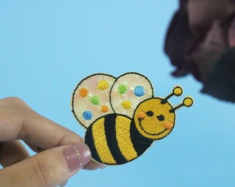 parche de abeja, parche para planchar, parche bordado, aplique, etiquetas para planchar en la ropa,