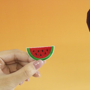 little tiny watermelon patch, iron on patch, embroidered patch, applique, iron on clothing labels,
