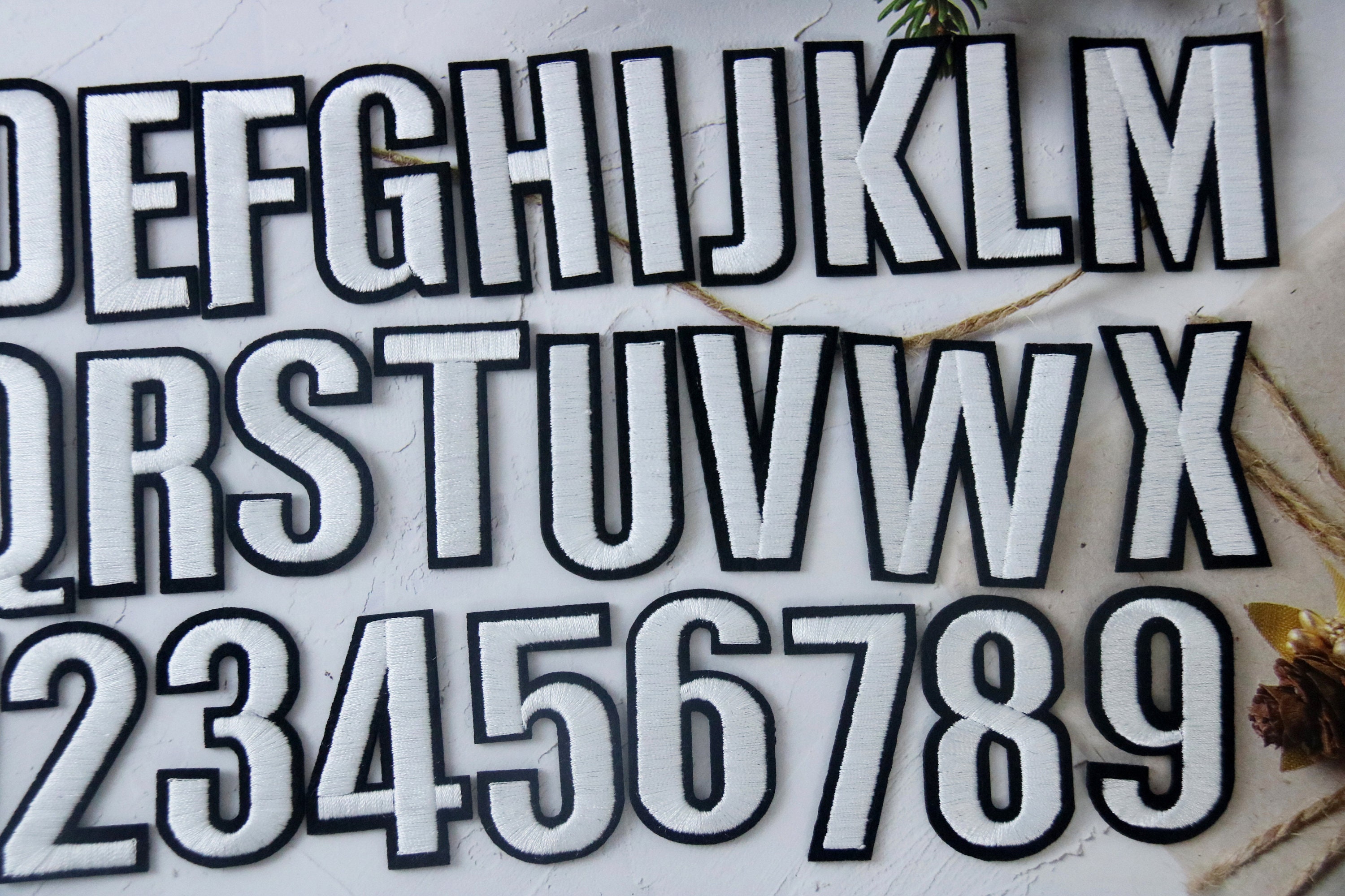 White Personalized Letters Patch, Number Patch, Iron on Patch ...