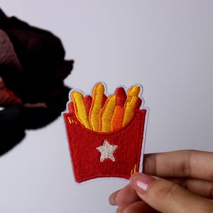 チップパッチ、フライドポテト、アイロンパッチ、刺繍パッチ、アップリケ、アイロン衣類ラベル、