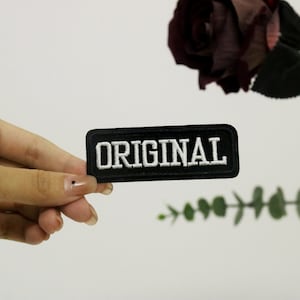 original patch, iron on patch, embroidered patch, applique, iron on clothing labels,