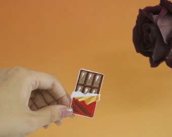 parche de chocolate, hierro en parche, parche bordado, aplique, plancha en etiquetas de ropa,