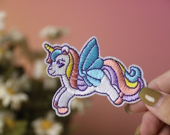 lindo parche de unicornio, parche de color, hierro en parche, parche bordado, aplique, plancha en etiquetas de ropa,