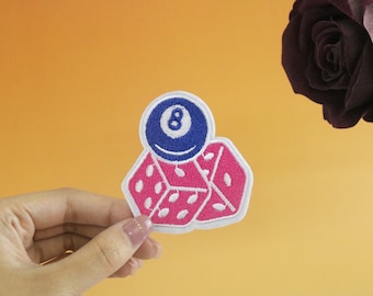 pinke Würfel Aufnäher, Patch, Aufnäher, Bügelbild, Applikation, Aufnäher, Bügelbild, Bügelbild, Bügelbild, Bügelbild, Bügelbild