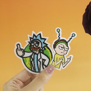 a set of 2 middle finger patches, cartoon, iron on patch, embroidered patch, applique, iron on clothing labels,