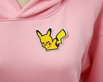 踊るピカチュウのパッチ、アイロンパッチ、刺繍パッチ、アップリケ、アイロン衣類ラベル、
