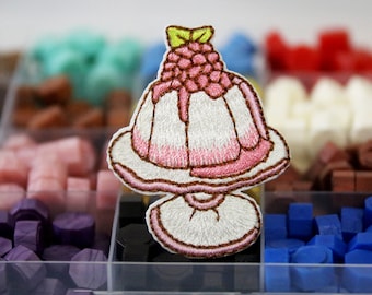 écusson pouding aux fraises, écusson thermocollant, écusson brodé, appliqué, fer sur les étiquettes de vêtements,