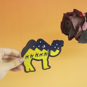 camel patch, pyramid patch, iron on patch, embroidered patch, applique, iron on clothing labels,