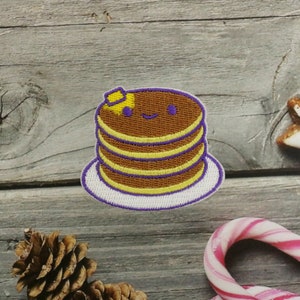 pancake patch, muffin patch, iron on patch, embroidered patch, applique, iron on clothing labels, image 3
