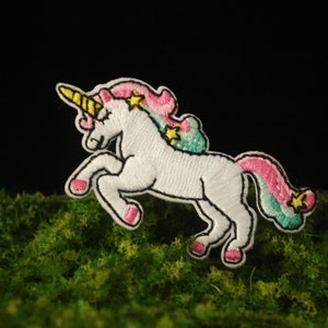 unicorn patch, cute, tiny patch, iron on patch, embroidered patch, applique, iron on clothing labels,