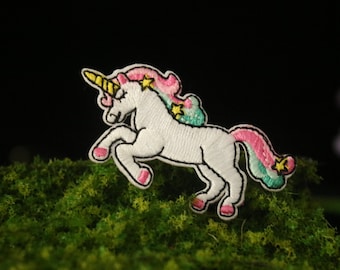 eenhoornpatch, schattige, kleine patch, opstrijkpatch, geborduurde patch, appliqué, opstrijkbare kledinglabels,