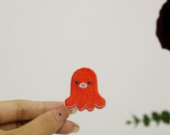 Octopus patch, comic patch, iron on patch, embroidered patch, applique, iron on clothing labels,