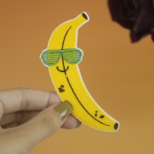 patch de banana em quadrinhos, patch de banana legal, patch para passar a ferro, patch bordado, aplique, etiquetas de roupas para passar a ferro,