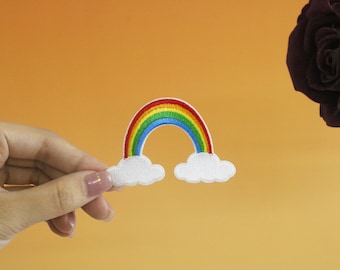 regenboogpatch, opstrijkpatch, geborduurde patch, appliqué, opstrijkbare kledinglabels,