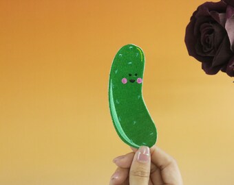 comic cucumber patch, iron on patch, embroidered patch, applique, iron on clothing labels,
