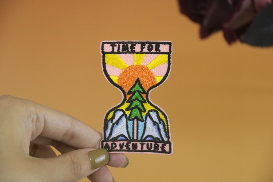 Time for Adventure Patch, Sand Clock Patch, Iron on Patch, Embroidered ...