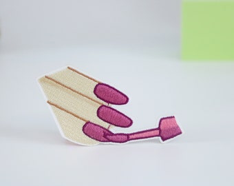 patch voor nagels, manicurepatch, roze nagels, opstrijkpatch, geborduurde patch, appliqué, opstrijkbare kledinglabels,