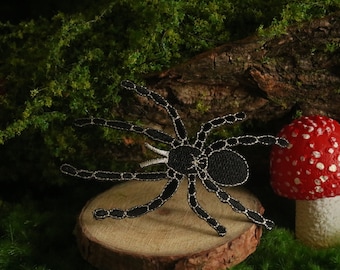 Hermoso parche de araña negro, parche para planchar, parche bordado, aplique, etiquetas de ropa para planchar,