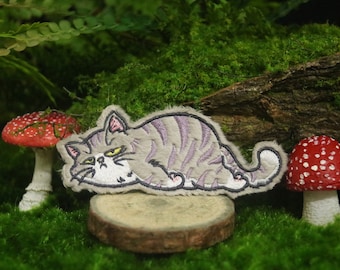 lazy Garfield patch, cat patch, iron on patch, embroidered patch, applique, iron on clothing labels,