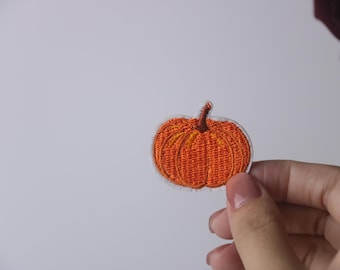 ハロウィン用の小さなカボチャ畑、アイロンパッチ、刺繍パッチ、アップリケ、アイロンで貼る衣類ラベル、