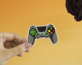 gamepad patch, game patch, retro game, iron on patch, embroidered patch, applique, iron on clothing labels,