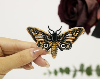 デスヘッドモスパッチ、モスパッチ、アイロンパッチ、刺繍パッチ、アップリケ、アイロン接着衣類ラベル、