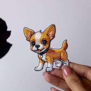 puppy patch, dog patch, iron on patch, embroidered patch, applique, iron on clothing labels,