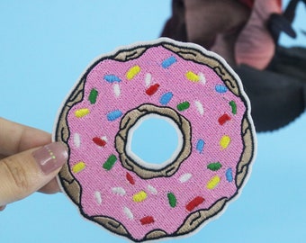 heerlijke donutpatch, opstrijkpatch, geborduurde patch, appliqué, opstrijkbare kledinglabels,