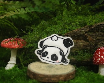 schattige chenille-patch voor babypanda, opstrijkbare patch, geborduurde patch, appliqué, opstrijkbare kledinglabels,