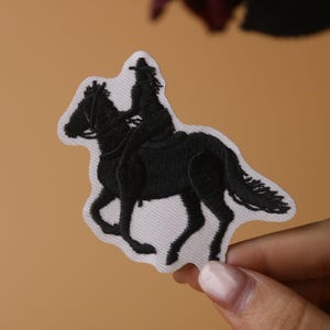 ride a horse patch, cowboy patch, wild west patch, iron on patch, embroidered patch, applique, iron on clothing labels,