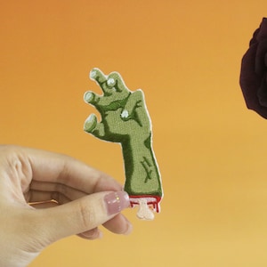 parche de mano de zombie, parche espeluznante, parche para planchar, parche bordado, aplique, etiquetas para ropa para planchar,