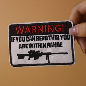 warn patch, sniper aufnäher, in meinem angebot patch, aufbügeln, aufbügler gestickt, Applikation, etiketten für kleidung,