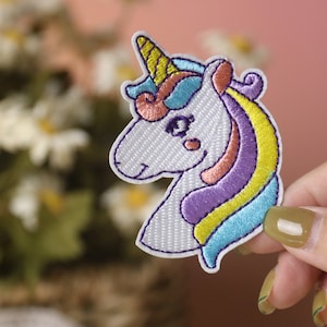 cute unicorn patch, for kid, iron on patch, embroidered patch, applique, iron on clothing labels,