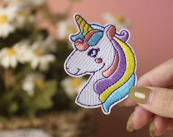 lindo parche de unicornio, para niño, hierro en parche, parche bordado, aplique, plancha en etiquetas de ropa,